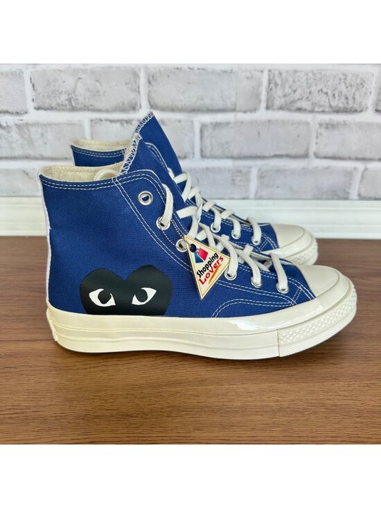 ??Converse Chuck Taylor Hi Mens Shoes Sz 3 Comme des Garcons PLAY Blue 171846C main image 4